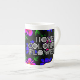Taza De Porcelana Patrón de flores rosas adorables