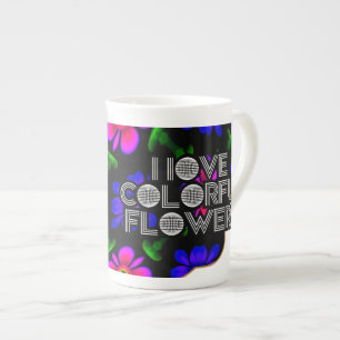 Taza De Porcelana Patrón de flores rosas adorables