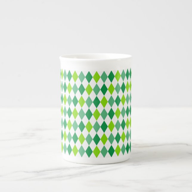 Taza De Porcelana Patrón de forma de diamante de San Patricio-54603 (Frente)
