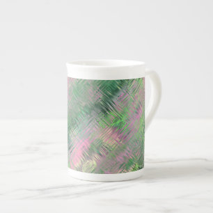 Taza De Porcelana Patrón de Gel de cristal verde de Jade