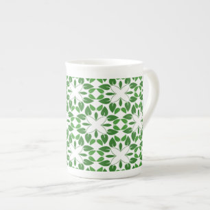 Taza De Porcelana Patrón de hojas, patrón de hojas, hojas verdes