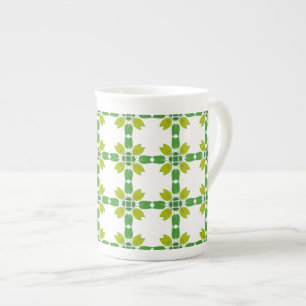 Taza De Porcelana Patrón de hojas, patrón de hojas, hojas verdes