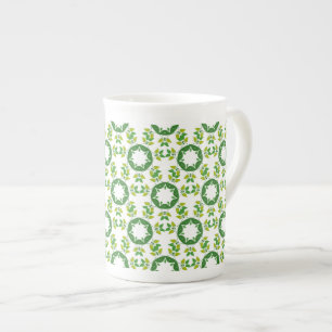 Taza De Porcelana Patrón de hojas, patrón de hojas, hojas verdes