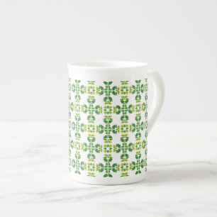 Taza De Porcelana Patrón De Hojas, Patrón De Hojas, Hojas Verdes