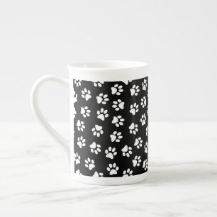 Taza De Porcelana Patrón de huellas de patas, patas de perro, patas