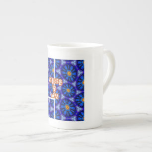Taza De Porcelana Patrón de las flores azules abstractas