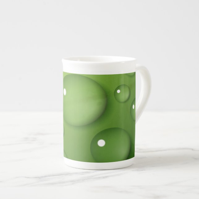 Taza De Porcelana Patrón de lluvia verde (Derecha)