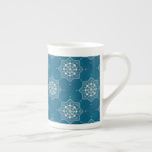Taza De Porcelana Patrón de mosaico de azules portugués marroquí