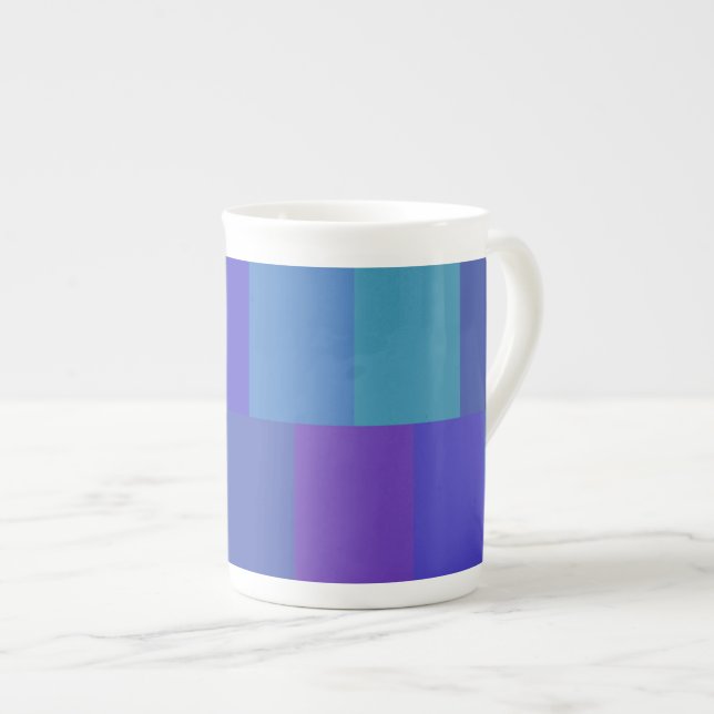 Taza De Porcelana Patrón de paleta azul moderno (Derecha)