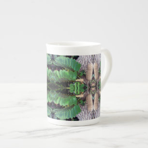 Taza De Porcelana Patrón de Palma de Cartón