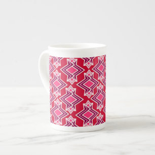 Taza De Porcelana Patrón de papel pintado Art Déco, vino burgundy
