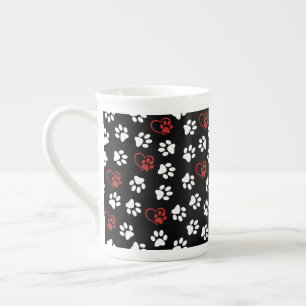 Taza De Porcelana Patrón De Patas, Patas Blancas, Patas Rojas, Coraz