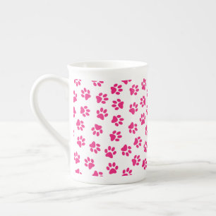 Taza De Porcelana Patrón De Paws, Paws De Perro, Paws Rosados
