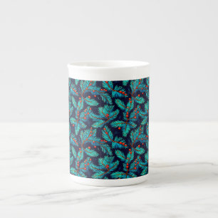 Taza De Porcelana Patrón De Rama De navidades-82397