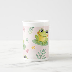Taza De Porcelana Patrón de ranas lindas