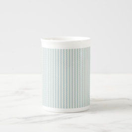 Taza De Porcelana Patrón de rayas minimalista azul y blanco