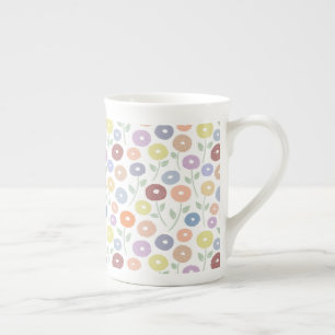 Taza De Porcelana Patrón de repetición de flores difusas Pasteles so