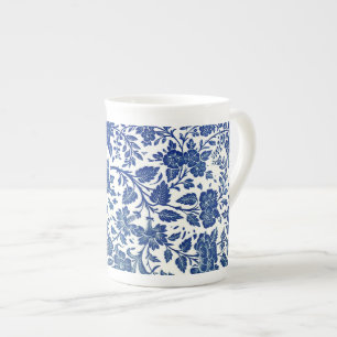 Taza De Porcelana Patrón floral azul