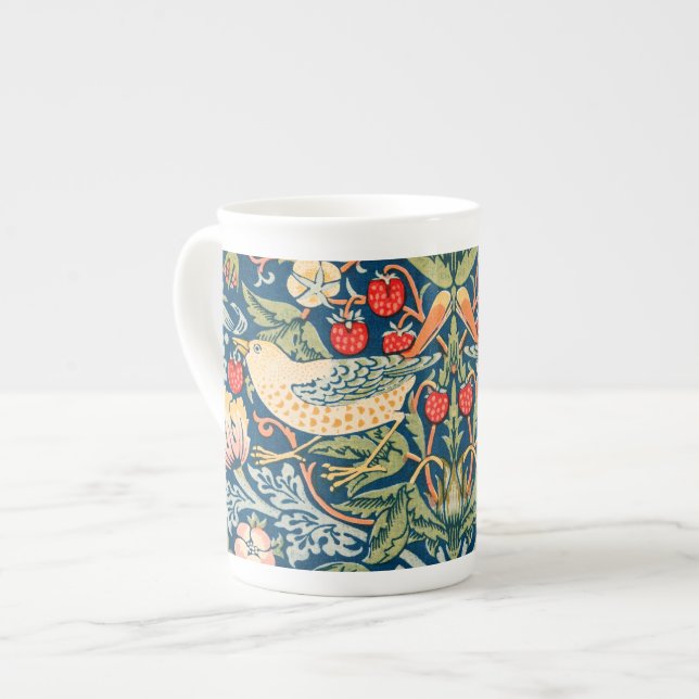 Taza De Porcelana Patrón floral William Morris Strawberry Thief (Izquierda)