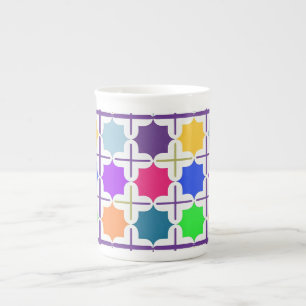 Taza De Porcelana Patrón geométrico abstracto vívido en colores inte