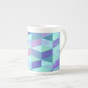 Taza De Porcelana Patrón geométrico de cubos a triángulos
