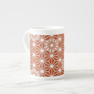 Taza De Porcelana Patrón japonés Asanoha - terracota