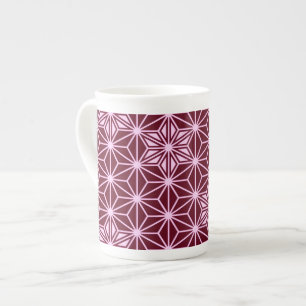 Taza De Porcelana Patrón japonés de Asanoha - burdeos