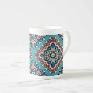 Taza De Porcelana Patrón mosaico navajo de indios nativos americanos