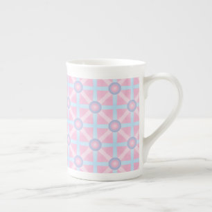 Taza De Porcelana Patrón rosa, púrpura y azul claro