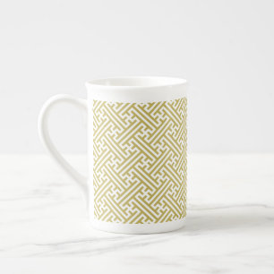 Taza De Porcelana Patrón Sayagata, japonés, oro y blanco
