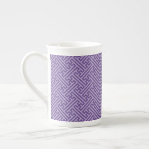 Taza De Porcelana Patrón Sayagata, japonés, púrpura y rosa