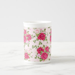 Taza De Porcelana Patrón sin inconvenientes de hojas florales dibuja