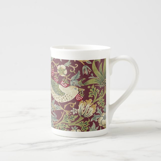 Taza De Porcelana Patrón textil William Morris Strawberry Thief (Derecha)