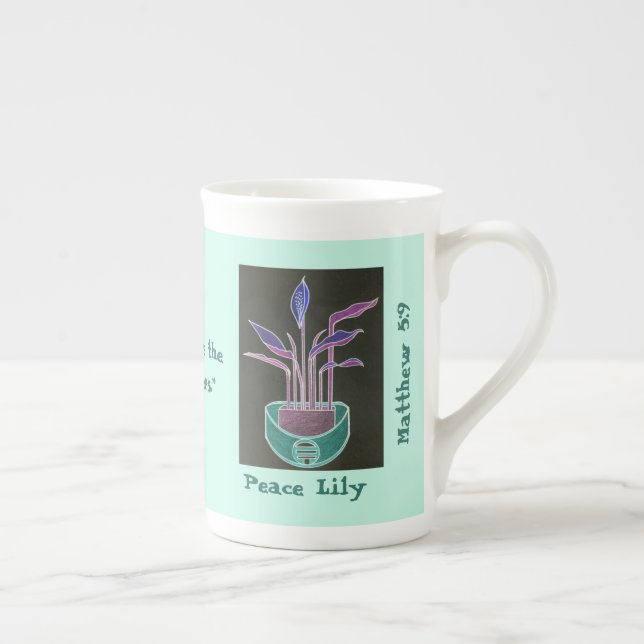 Taza De Porcelana Peace Lily (Derecha)