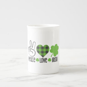 Taza De Porcelana Peace Love Irish-60682