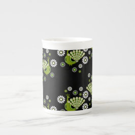 Taza De Porcelana Peacock Art