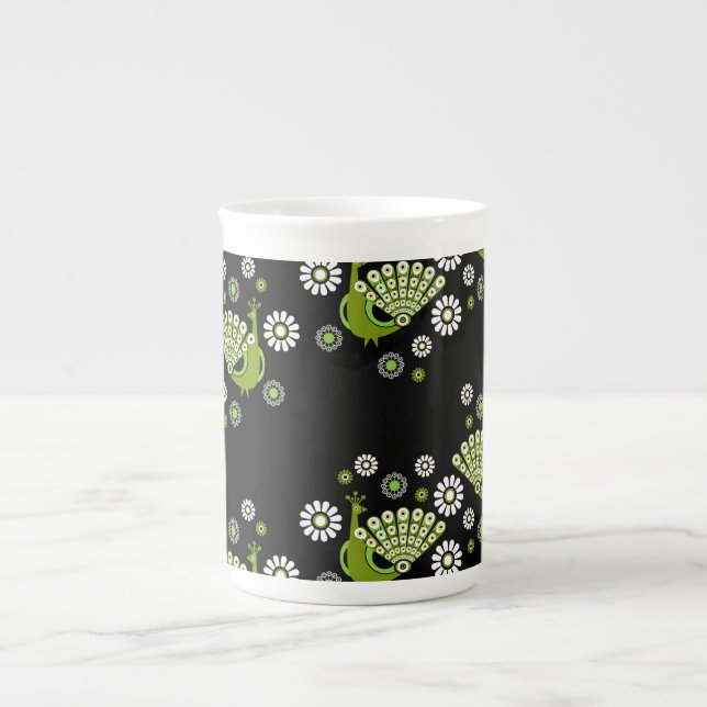 Taza De Porcelana Peacock Art (Frente)