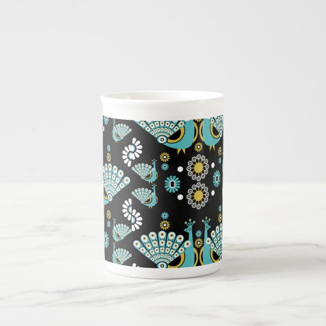 Taza De Porcelana Peacock Art (Frente)