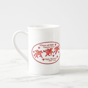 Taza De Porcelana Pegasus Posse Ruby Reunion Loza de Hueso de Porcel