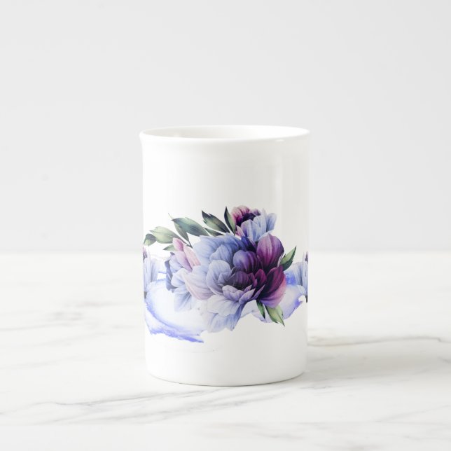 Taza De Porcelana Peony Noir Bone China Mug (Frente)