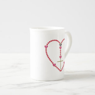 Taza De Porcelana Pequeños corazones Rosario