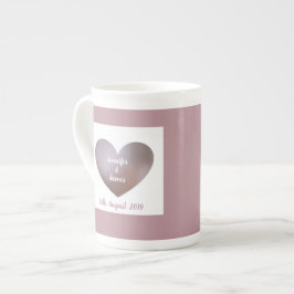 Taza De Porcelana Perla y boda morado o copa de regalo de aniversari