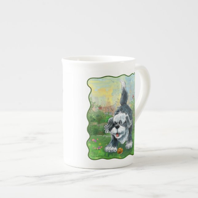 Taza De Porcelana Perro de oveja agobiante (Derecha)