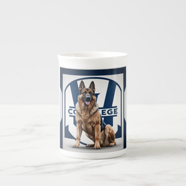 Taza De Porcelana Perro de raza poderosa: Pastor alemán (Frente)