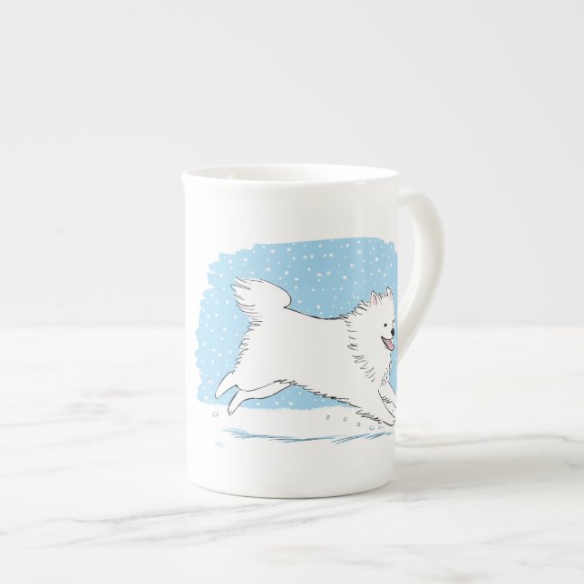 Taza De Porcelana Perro esquimal americano - Personalizado de Eskie  (Derecha)