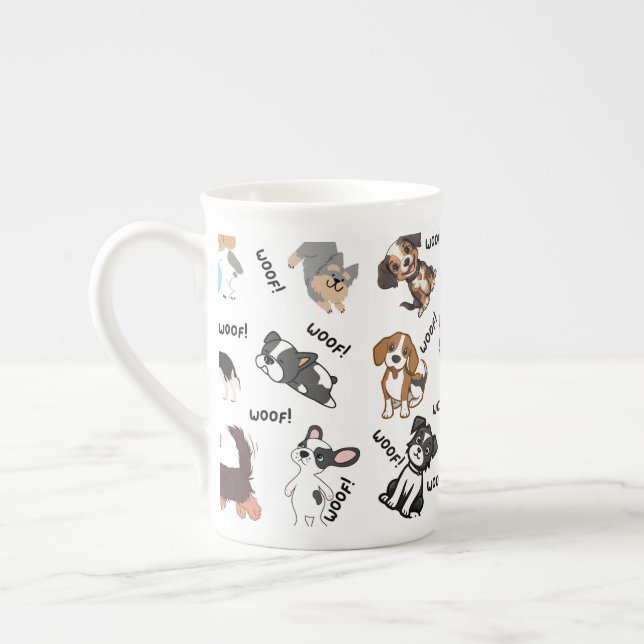 Taza De Porcelana Perro y ladrido   (Izquierda)