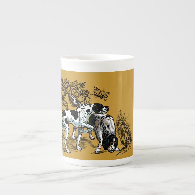Taza De Porcelana perros cazadores (Frente)