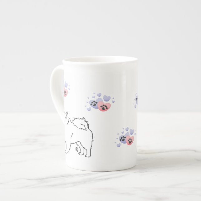 Taza De Porcelana Perros esquimales americanos (Izquierda)