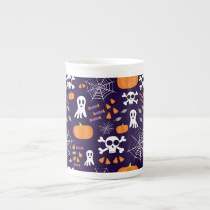 Taza De Porcelana Personajes Divertidos y Espeluznantes de Halloween