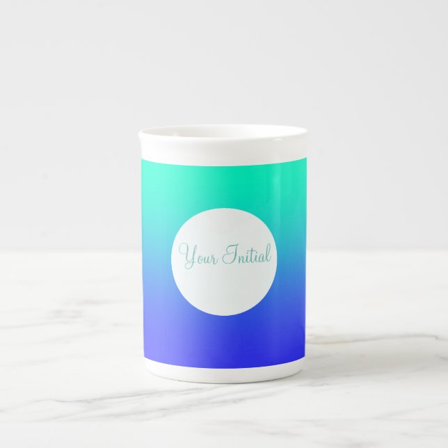 Taza De Porcelana Personaliza el blanco verde azul (Frente)